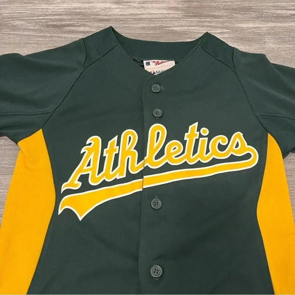 Oakland Athletics MLB Classic Green & Gold Team Logo Youth S Jersey - Picture 3 of 8